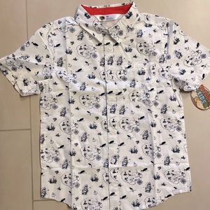 Cabelas boys short sleeve button down nautical